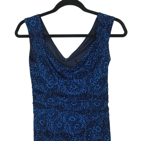 NANETTE Lepore Blue And Black Floral Print Dress Size 2 - Picture 3 of 7